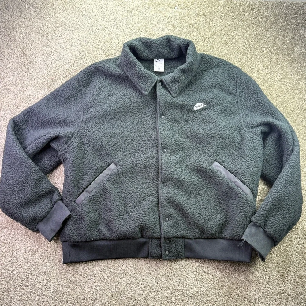 Nike Club Therma-FIT Sherpa Coaches Jacket Black HV1429-010 Men's XLarge XL NEW